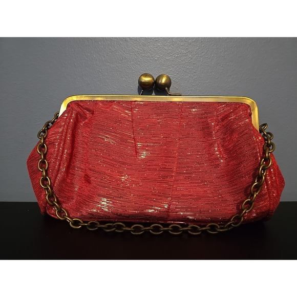 Kenneth Cole Handbags - Unlisted by Kenneth Cole Small Evening Satchel red fabric Kisslock Mini Handbag‎